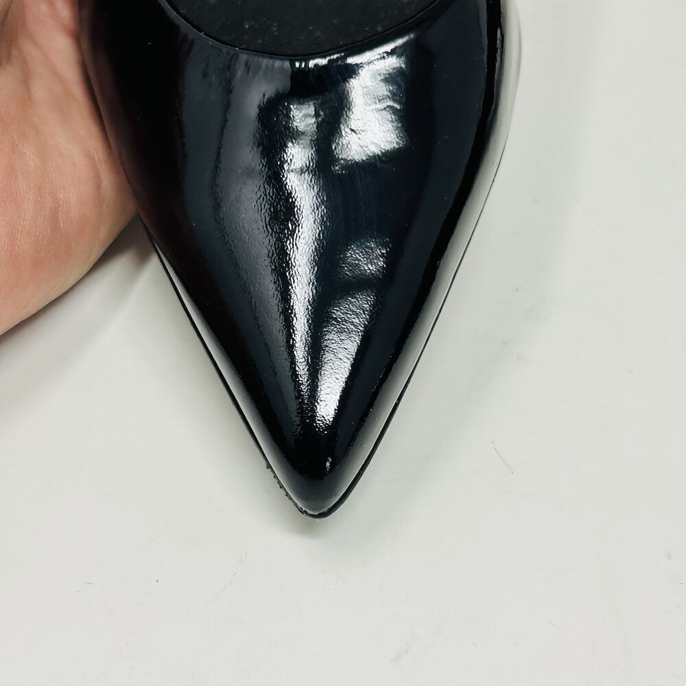 Stuart Weitzman Power Pumps Dark Brown Patent Leather Kitten Heels 6.5 Classic - Picture 12 of 14